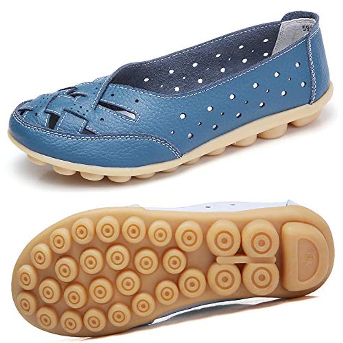 Product Mocasines para Mujer Ligero Loafers Casual Zapatillas Verano Zapatos del Barco Zapatos para Mujer Zapatos de Conducción Azul 36EU=36CN