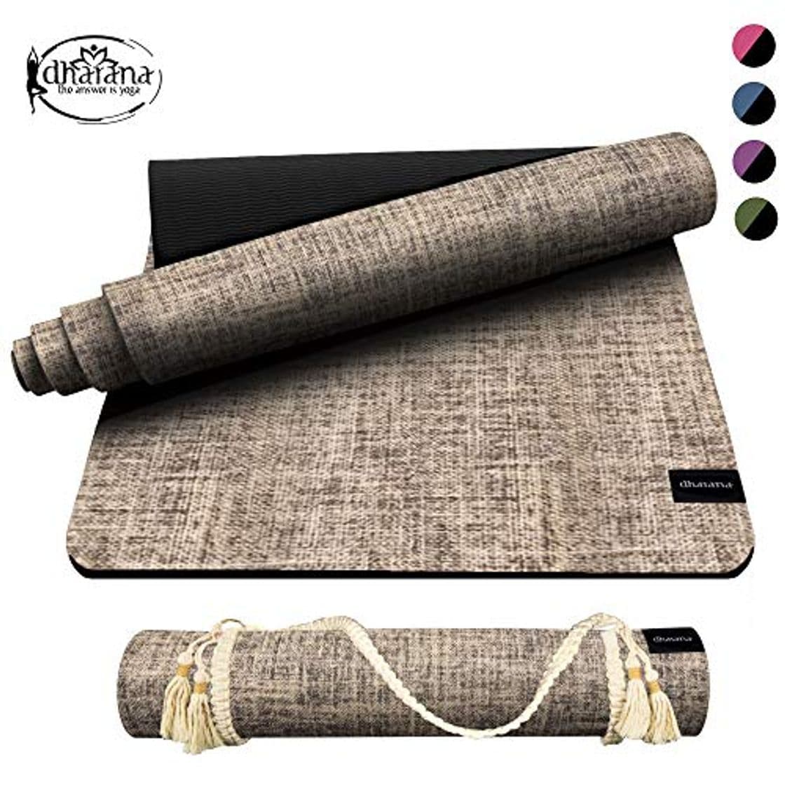 Product Dharana Esterilla Yoga Mat Hecha de Yute 183x61x6mm - Antideslizante - Ecological-