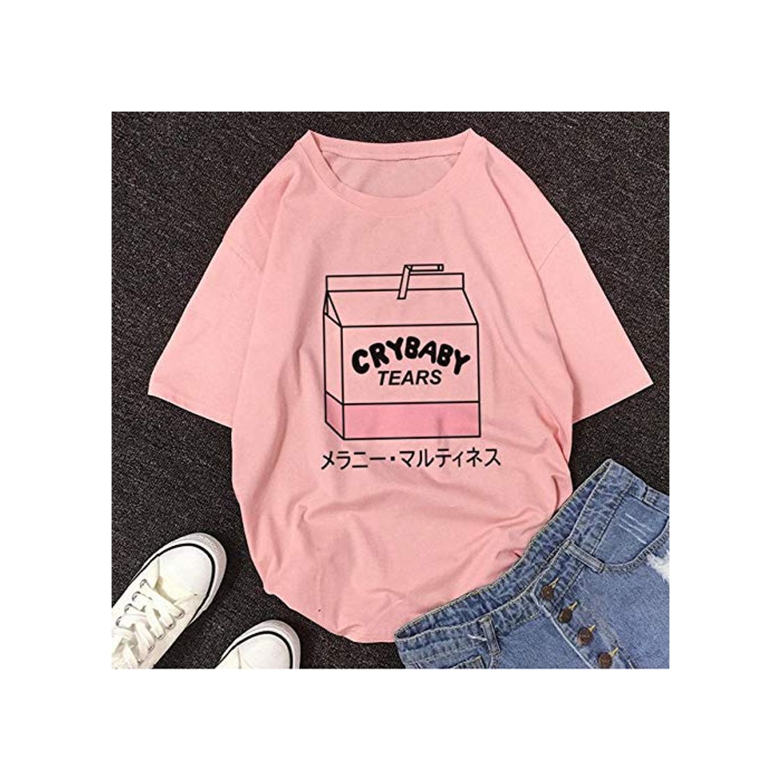 Product SKJSB Camiseta Peach Juice Aesthetic T Shirt Women Cute Pink Summer Casual