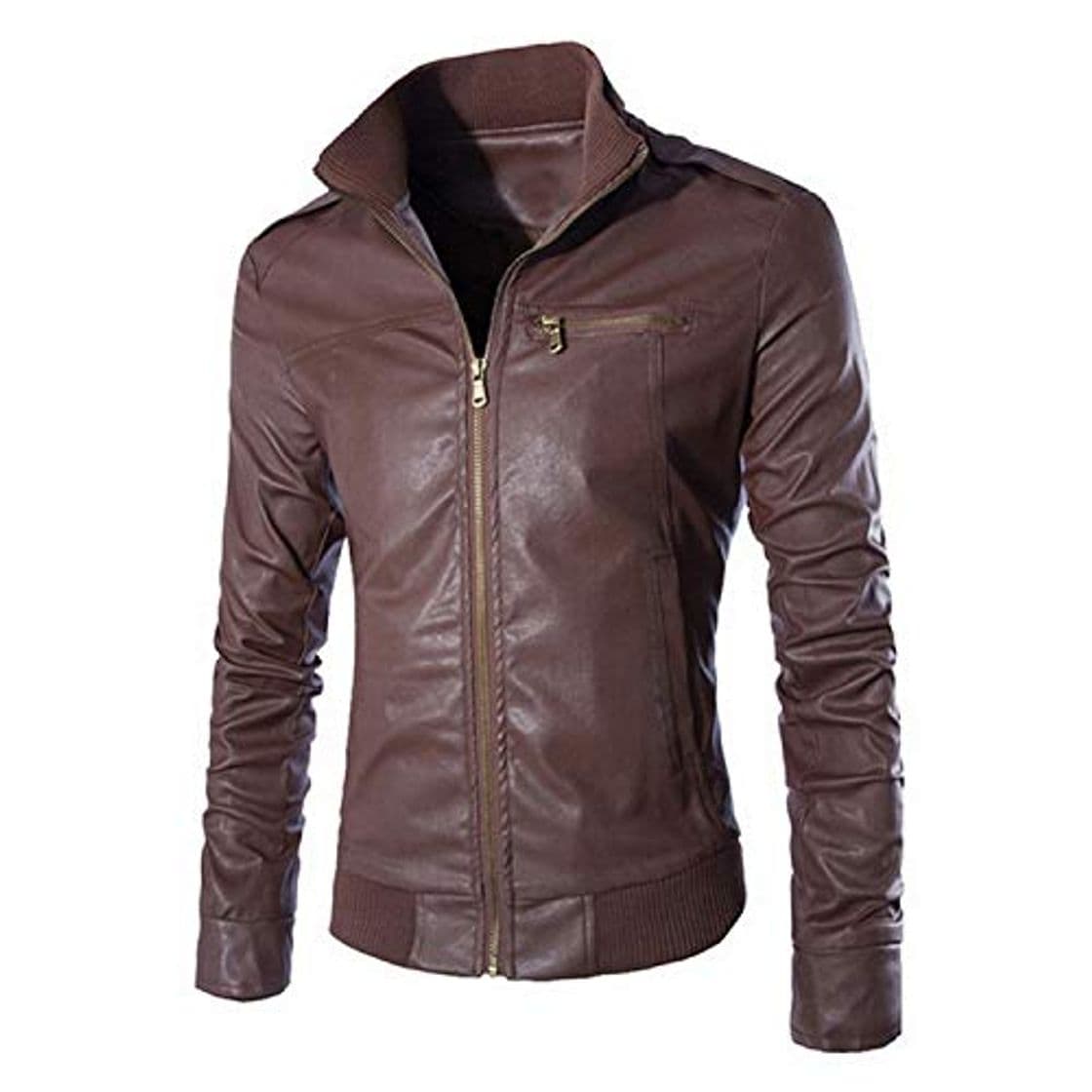 Product WZCN Official Store Soporte de Cuello Chaqueta de Cuero de Invierno de