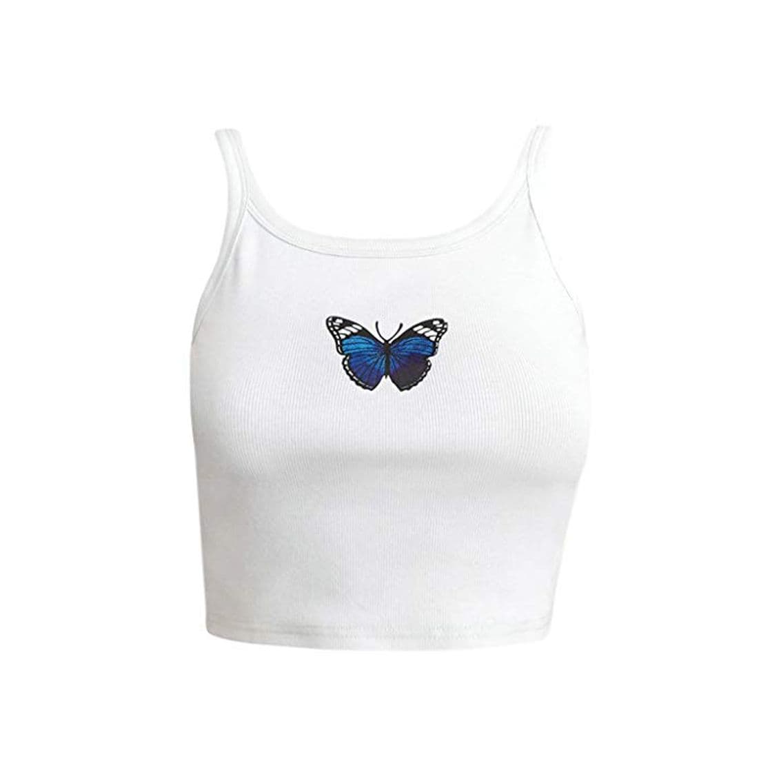 Product VAILANG Mujeres Sexy Halter Crop Top Mariposas Coloridas Sin Mangas Corto Chaleco