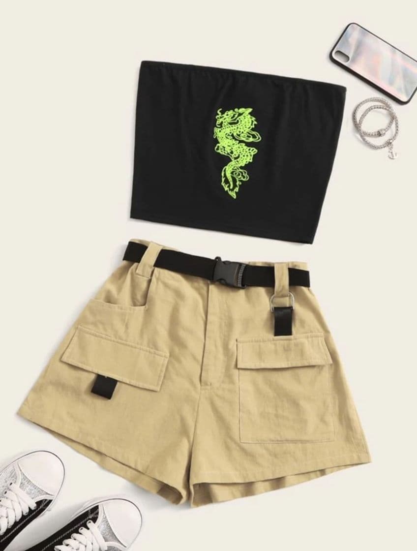 Producto Conjunto con dragón y shorts 