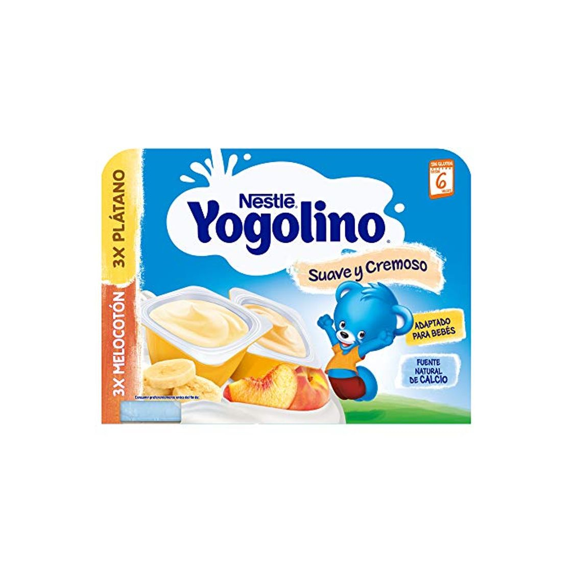 Producto Nestlé iogolino Postre Lácteo Suave y Cremoso con Sabor Plátano y Melocotón