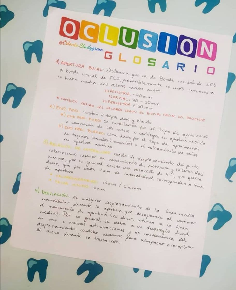 Moda Formato simple y sencillo del tema de Oclusión - Odontologia