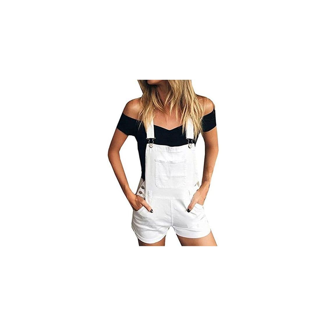 Producto STRIR Vaqueros Mujer Cortos Pantalones Cortos de Mezclilla Mono Suelto Overoles Jeans