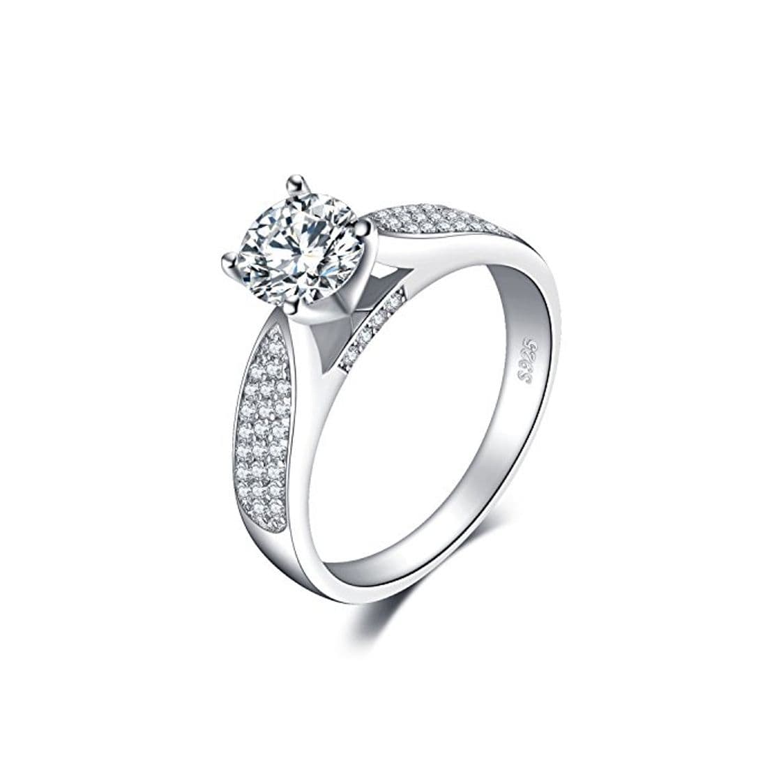 Product JewelryPalace Anillo de compromiso solitario CZ Pave 1