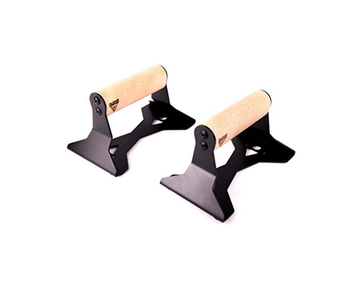 Product PULLUP & DIP Soporte para Flexiones con Mango de Madera Ergonómico y Acero de Alta Resistencia – Push Up Bars Barras Paralelas Antideslizantes para Calistenia