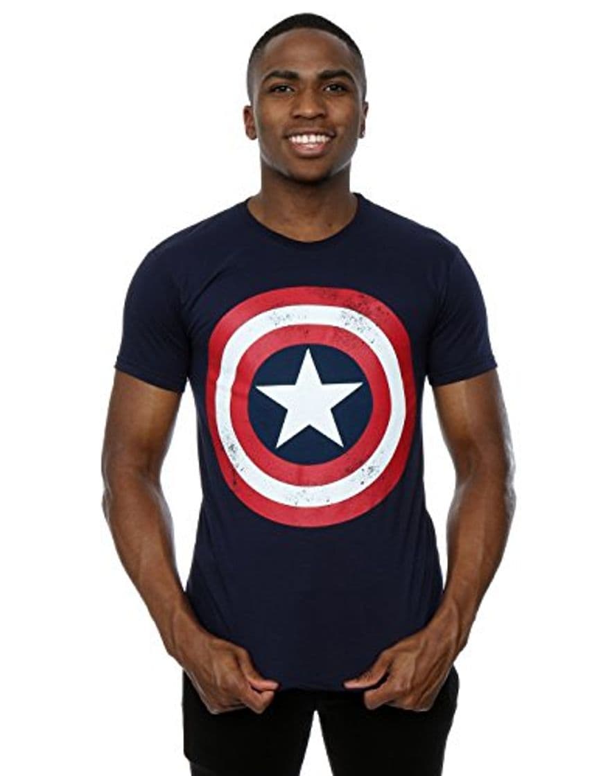 Product Marvel Camiseta de hombre de Capit¨¢n America Distressed Shield