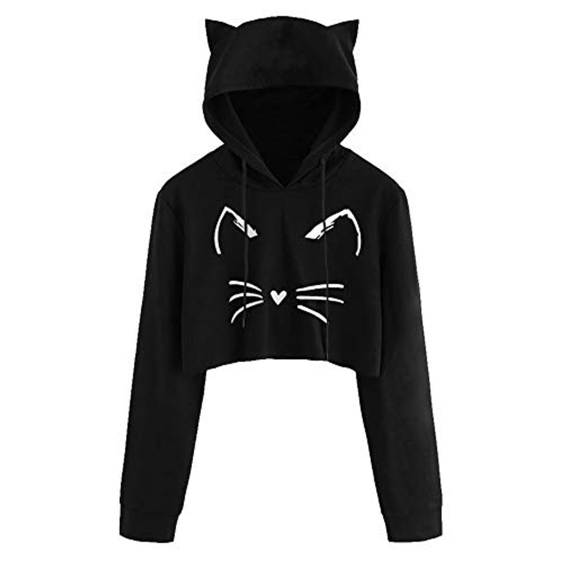 Producto Gato Oreja Rocío Ombligo Sudadera Cortas con Capucha para Mujer Adolescentes Chicas