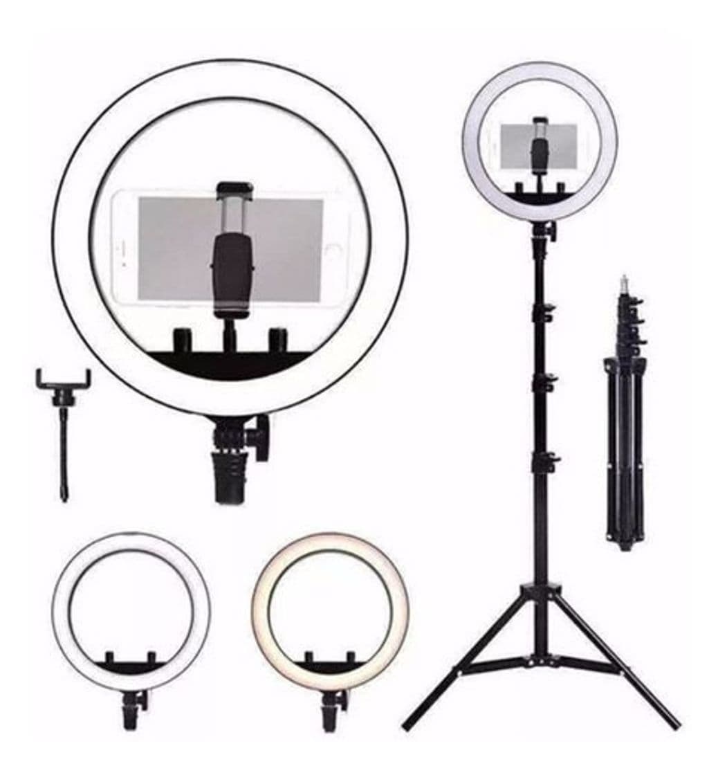 Fashion Kit Completo Ring Light Com Tripé Dimmer Youtuber Selfie Pro - R ...