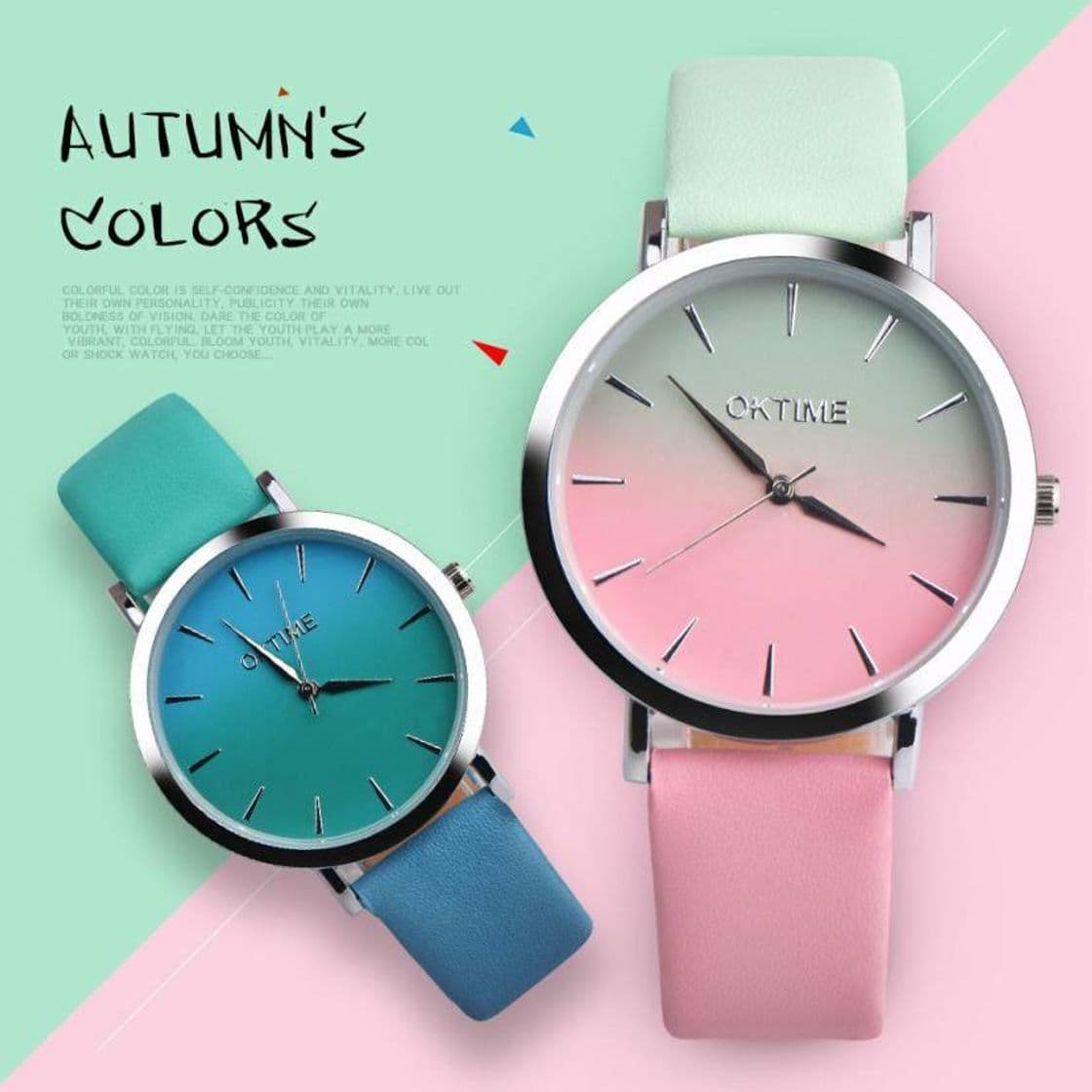 Fashion 12 Colors WOK13402 OKTIME Ladies Watches Retro Rainbow ...