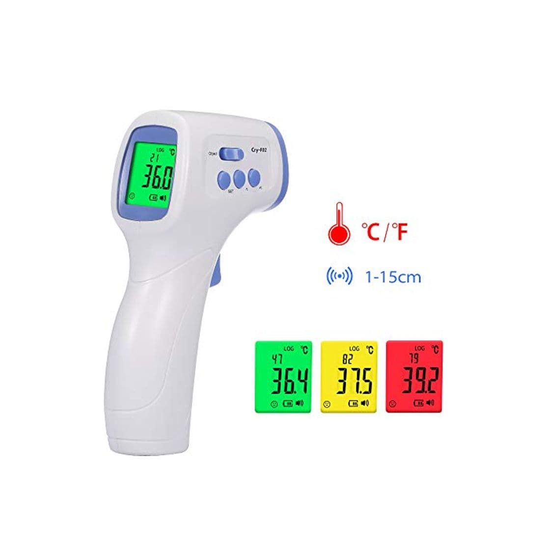 Producto Leepesx Termómetro infrarrojo digital Medidor de temperatura Objeto Dispositivo de medición de temperatura sin contacto 4 Modos de configuración 99 Memorias ℃ y ℉ Conmutable