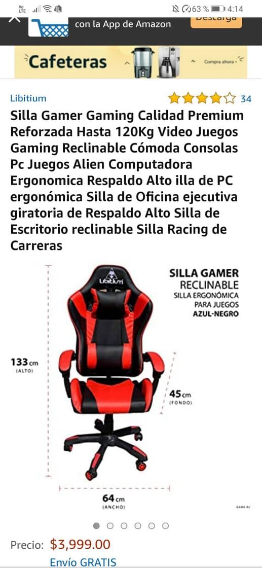 Fashion Silla gamer barata 