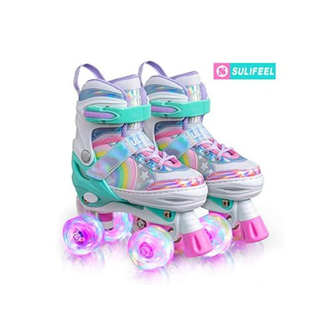 Producto Sulifeel Rainbow Unicorn Ruedas Patines Roller con Luces Ajustables para Niñas y