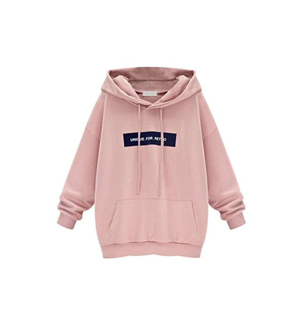 Product Sudaderas con Capucha Largas Mujer Hoodies Sudadera Larga Pullover Sudaderas Estampadas Anchas Deportivas Chica Camisetas de Manga Larga Jerseys Dama Camisas Bonitas Tops Rosa M