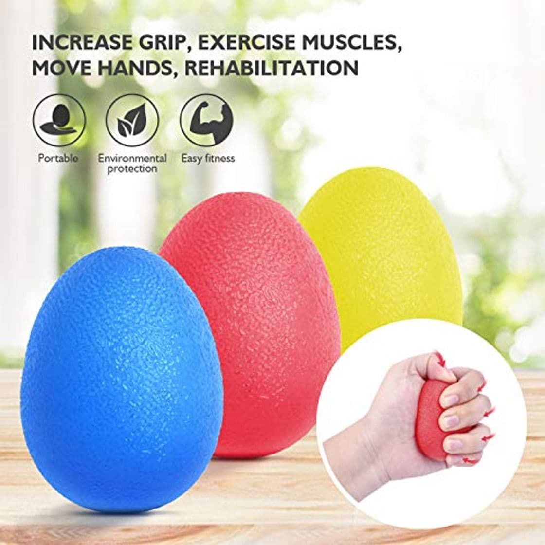 Producto Peradix 3 Piezas Anti estrés Bolas, Fortalecedores de Mano, Pelota de Agarre