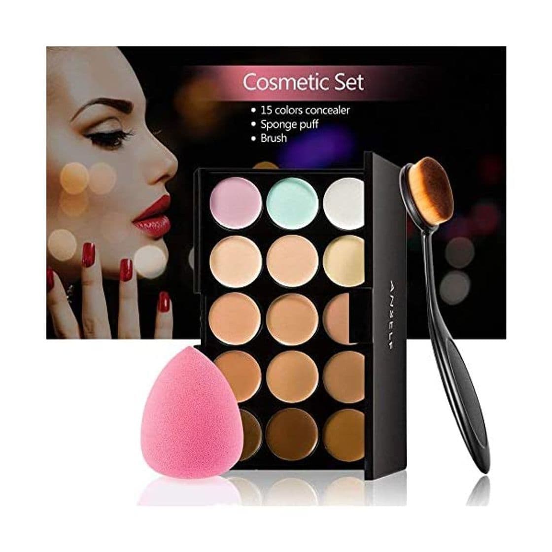 Product Anself - Set de Paleta de Corrector de Maquillaje 15 Colores