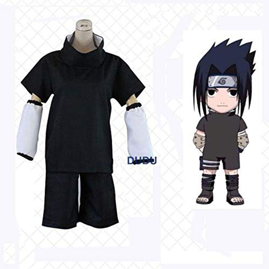 Producto Anime Naruto Uchiha Sasuke Disfraces de Cosplay Traje de uniforme de fiesta de lujo con accesorios de armas para ropa de Halloween