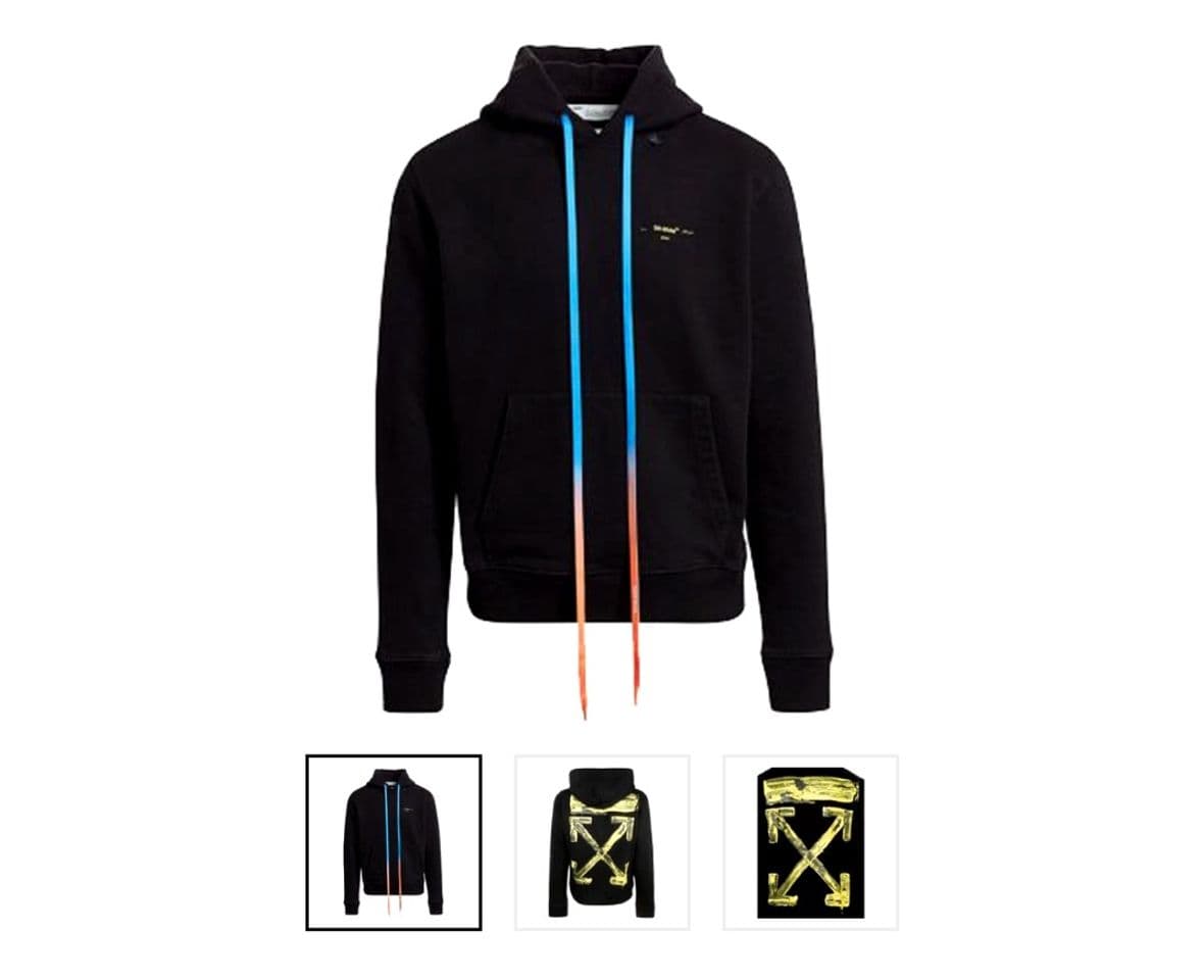 Moda OFF-WHITE Acrylic Arrows Hoodie Black/Yellow