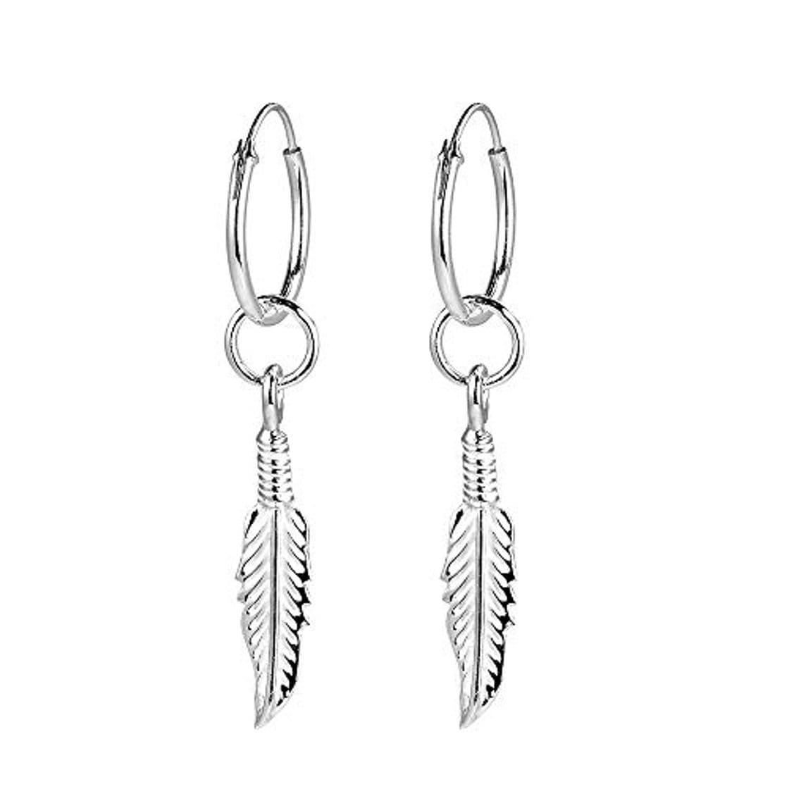 Producto Fu You Pendientes de Plata de Ley 925 Pendientes Aro con Colgante