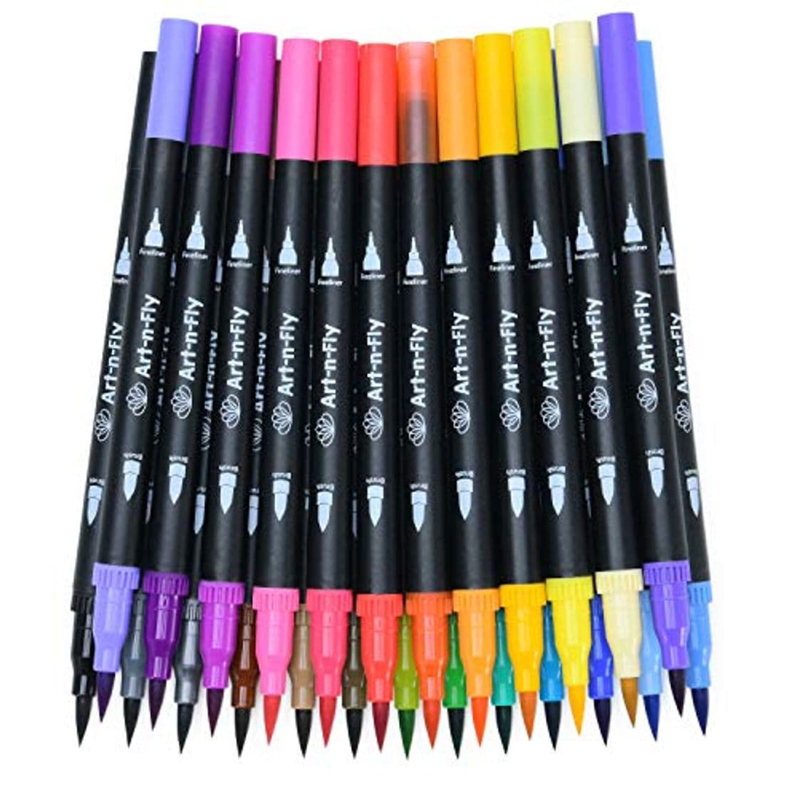 Product Rotuladores Punta Fina y Punta Pincel de Colores – Set 25 Rotuladores Doble Punta para Colorear y Dibujar