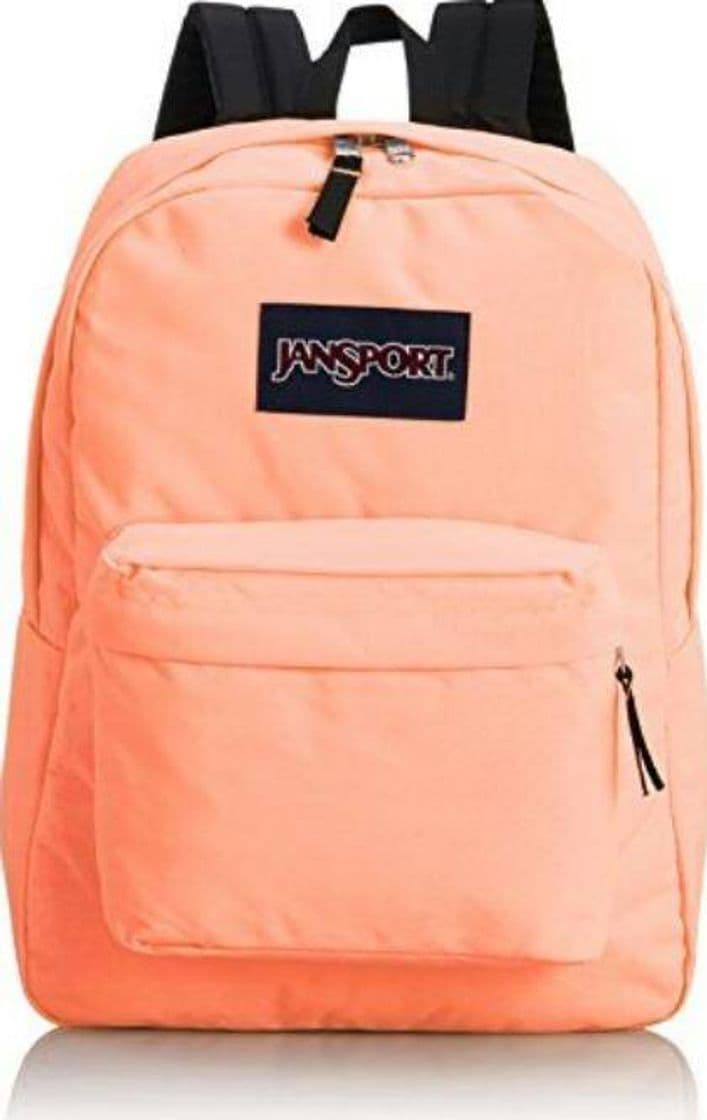 Fashion Mochila escolar Jansport color salmon lisa.