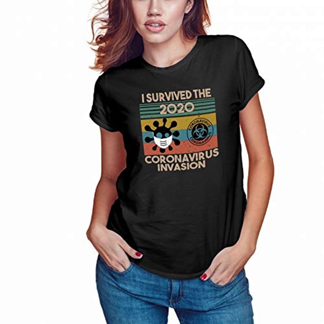 Fashion WGC I Survived The 2020 Coronavirus Invasion Camiseta Negra Mujer Size L