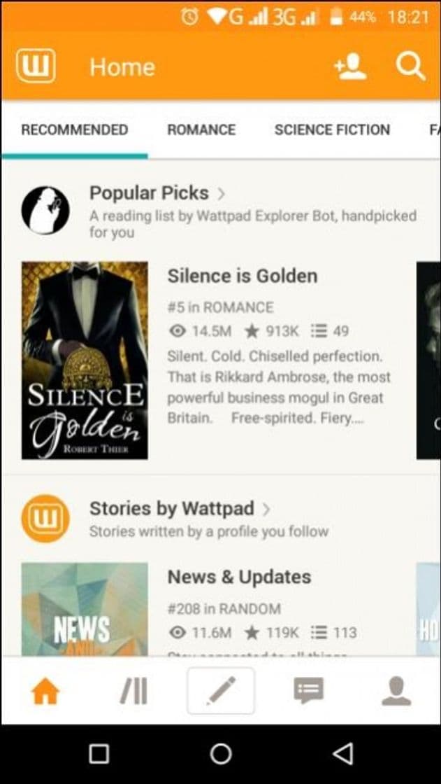 App Wattpad - Read & Write Stories