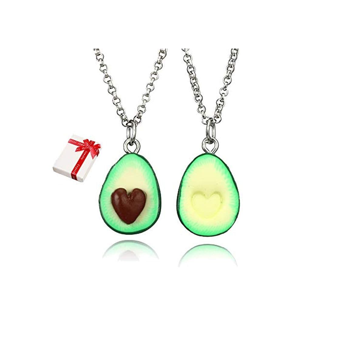 Producto Colgante de cadena 2 piezas BFF Aguacate verde para parejas collares de