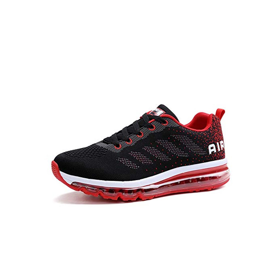 Fashion Air Zapatillas de Running para Hombre Mujer Zapatos para Correr y Asfalto Aire Libre y Deportes Calzado Unisexo Black Red 43