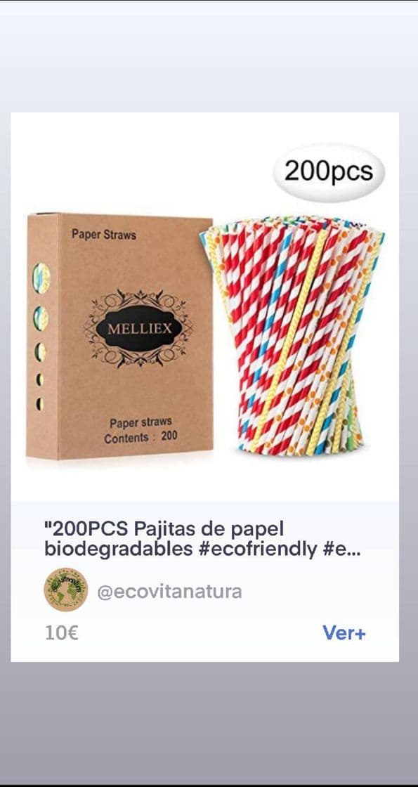 Producto 200PCS Pajitas de papel biodegradables 