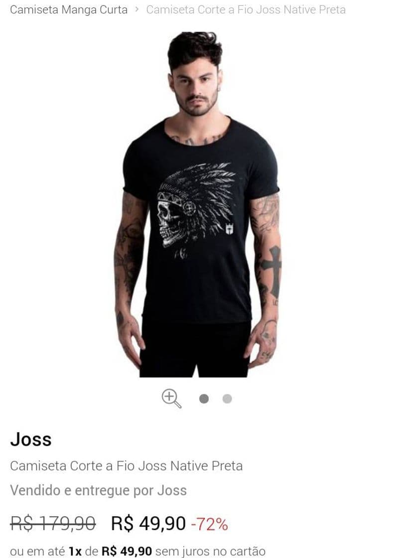 Moda Camiseta Corte a Fio Joss Native Preta - Compre Agora | Dafiti Brasil