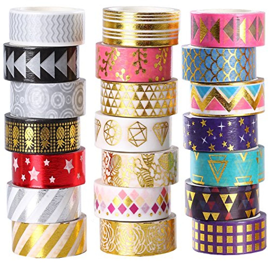 Product leebee Ensemble de 21 rouleaux de ruban de masquage washi en feuille