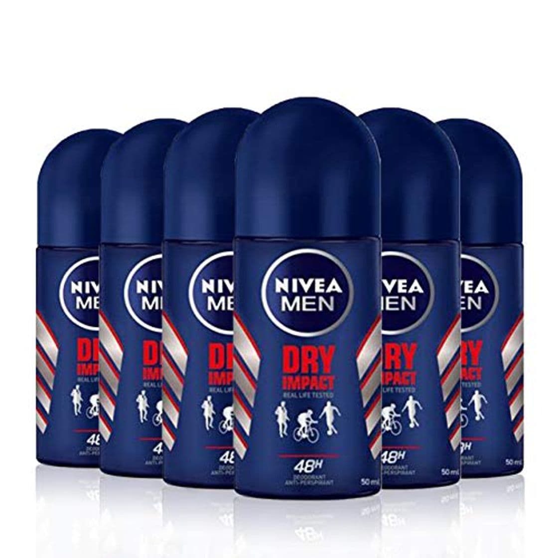 Belleza NIVEA MEN Dry Impact Roll-on en pack de 6