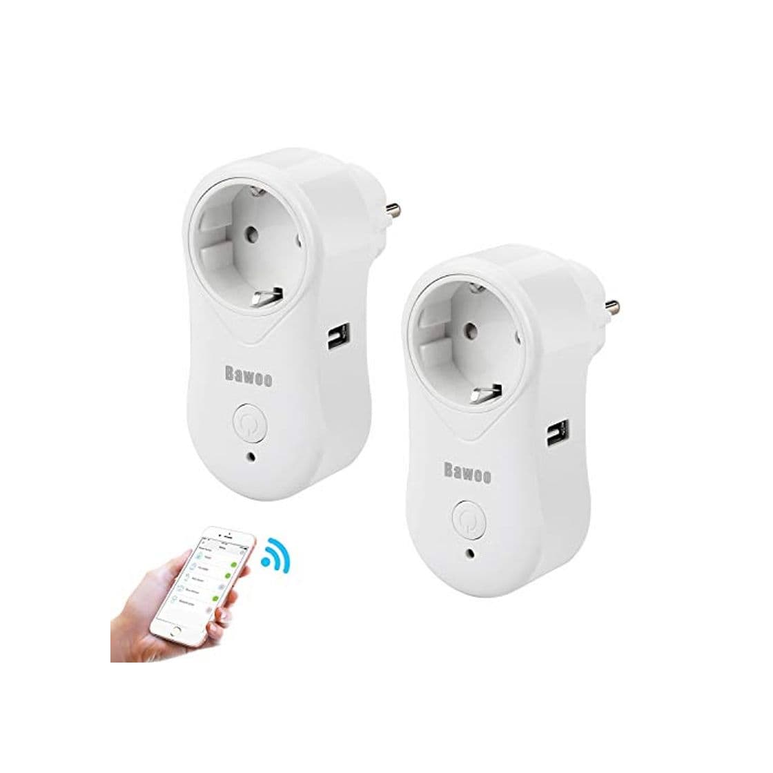 Producto Enchufe Inteligente WiFi Inalámbrico 2-Pack Bawoo Smart Socket Interruptor APP Control Remoto