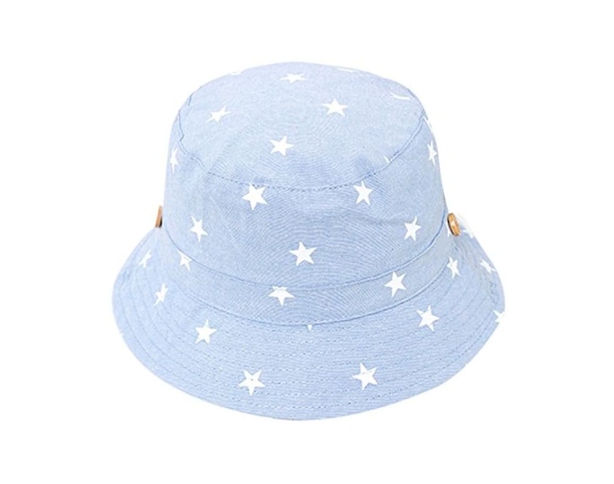 Moda Happy Cherry - Sombrero con ala Bucket para Niños Bebés Estampado Estrella