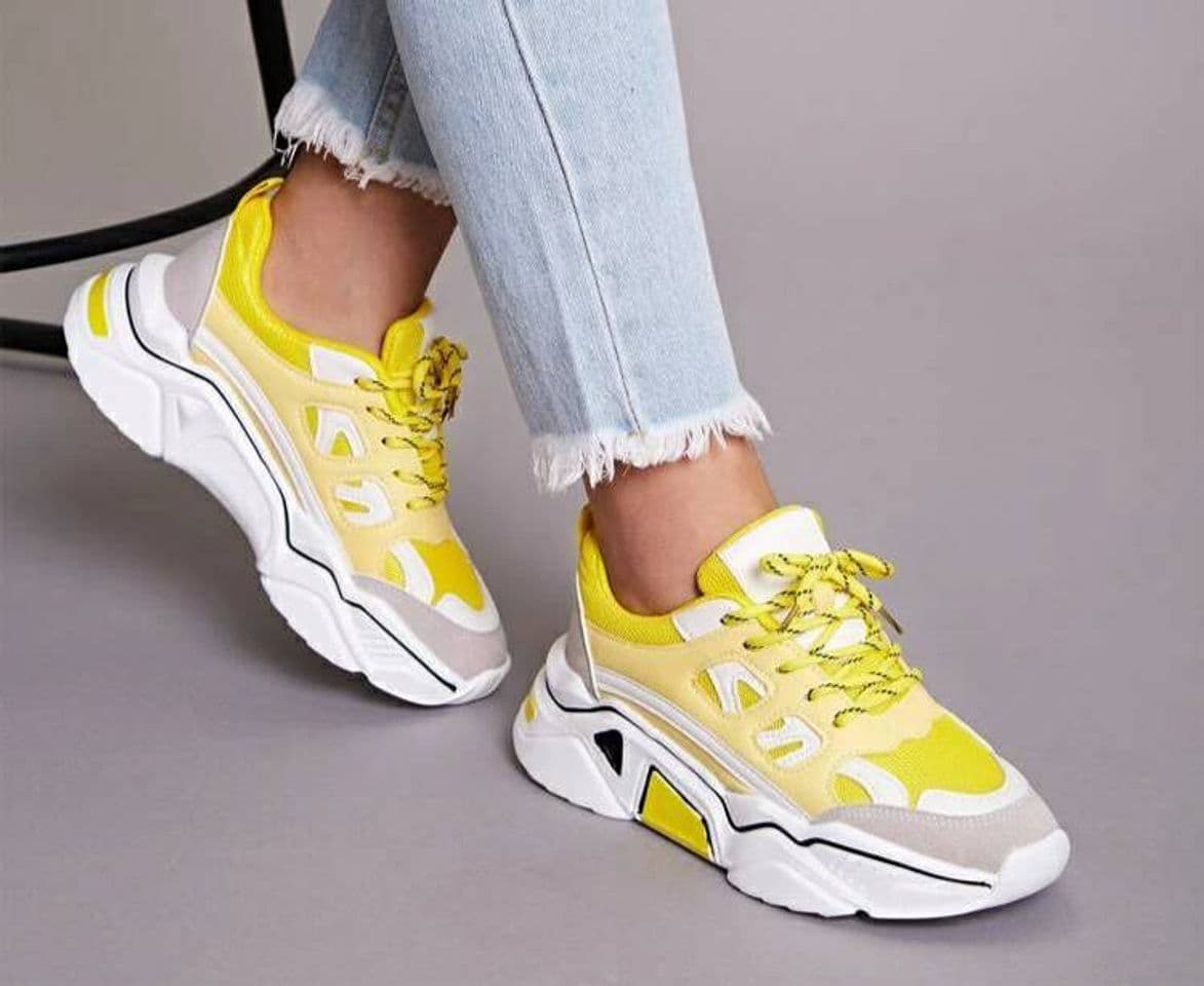 Moda Lace-up Front Chunky Sneakers