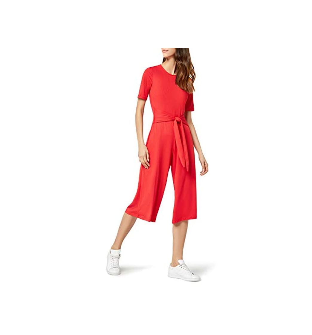 Product Marca Amazon - find. Rib Cropped Jumpsuit_18AMA040 - Jumpsuit Mujer, Rojo