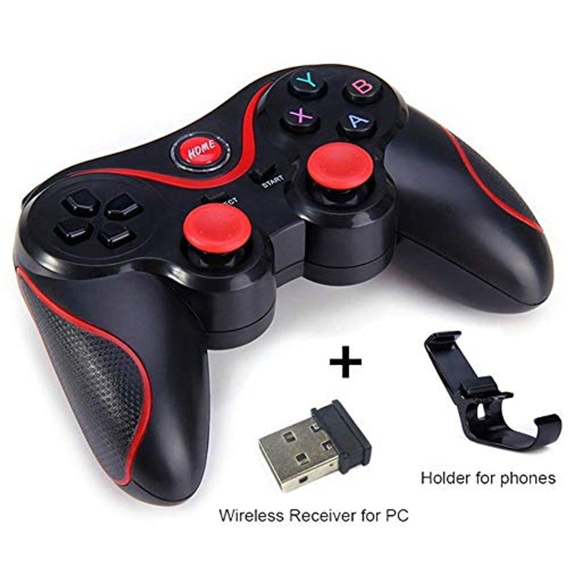 Book TZZD Bluetooth Wireless Gamepad S600 STB S3VR Controlador de Juego Joystick for Android iOS teléfonos móviles PC Turbo #N Mango (Color : C)