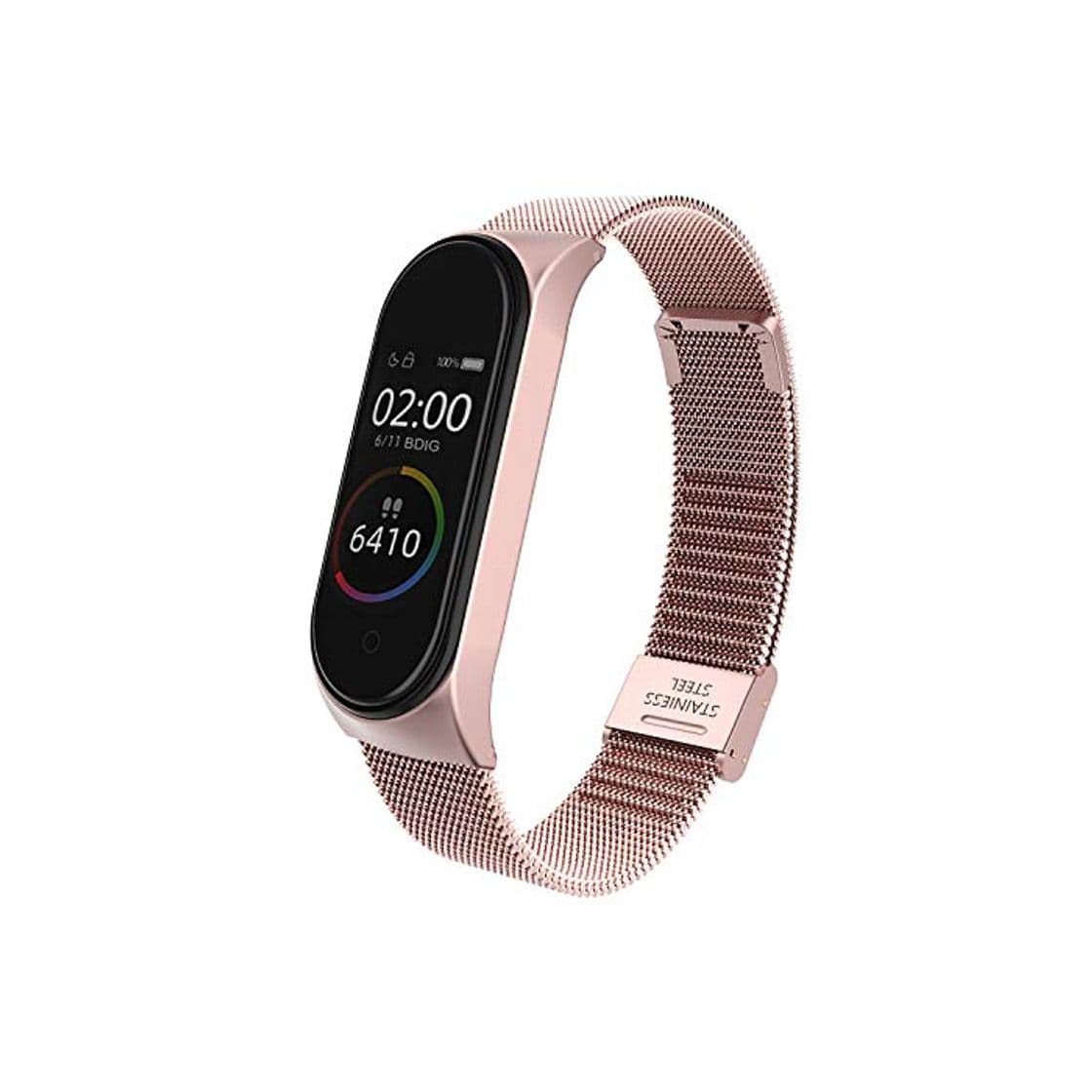 Product BDIG Correa Compatible Xiaomi Mi Band 4 Correas Metal,Pulsera de Acero Inoxidable