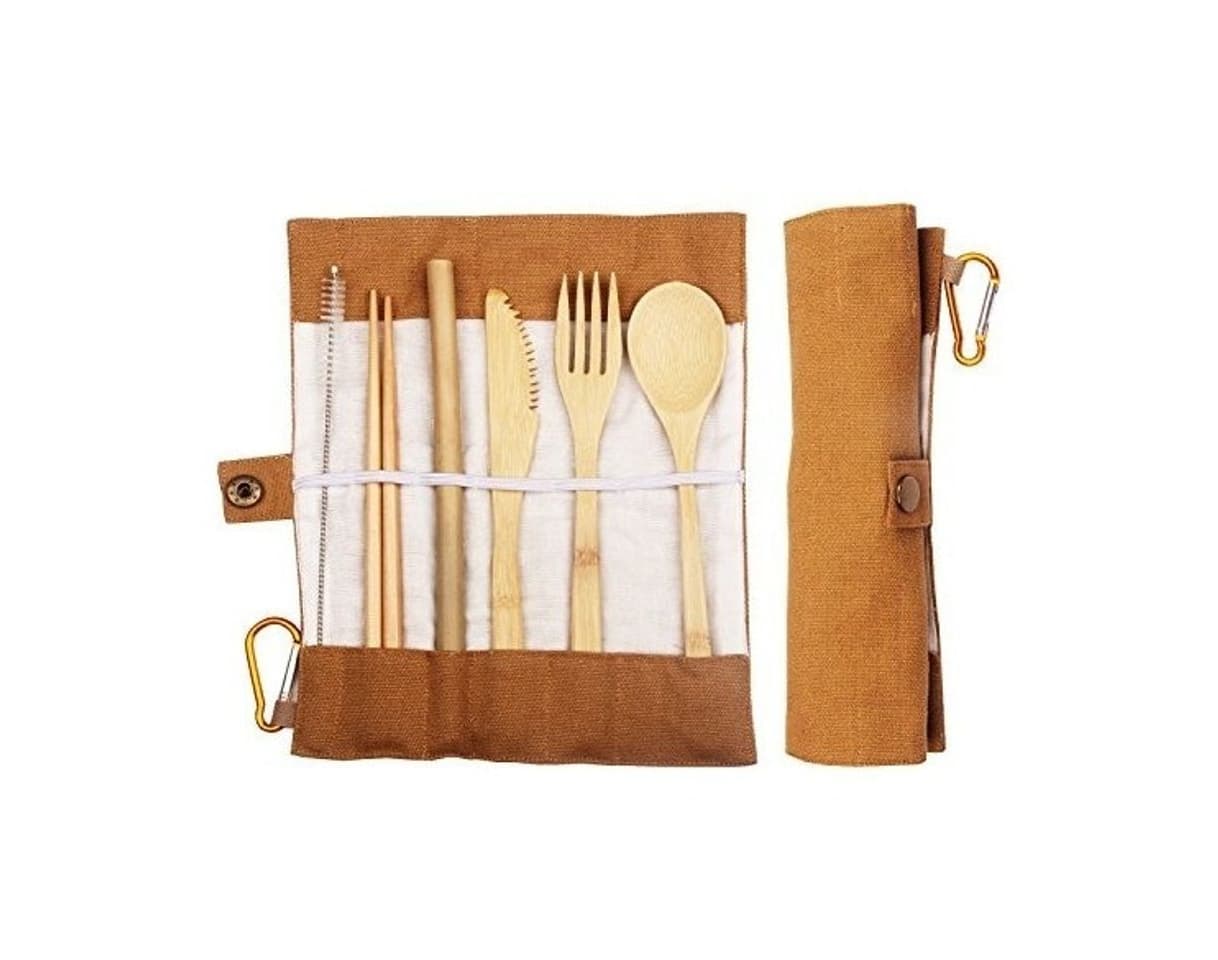 Producto Conjunto De Utensilios De Viaje De Bambú Utensilios De Cubie