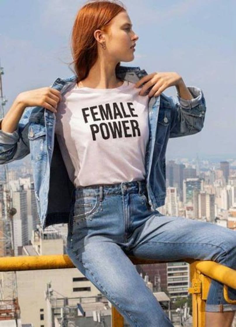 Fashion Enfim - Blusa Branca Female Power

