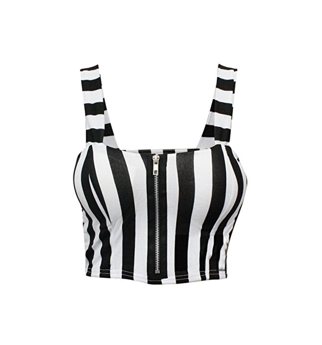 Moda Islander Fashions Womens Cremallera Frontal con Relleno Boob Tube Bra Top Ladies