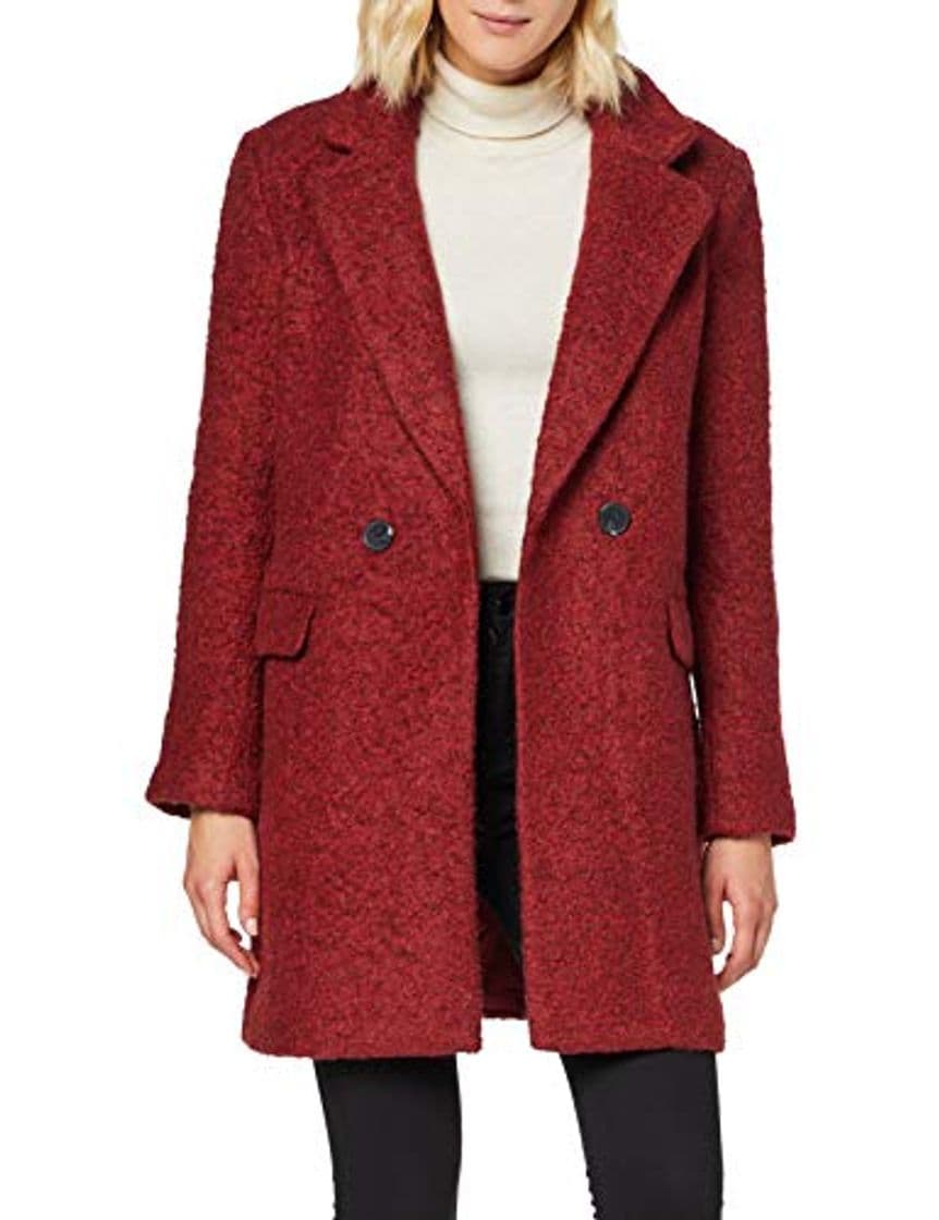 Moda Only Onlally Boucle Wool Coat CC Otw Abrigo, Rojo