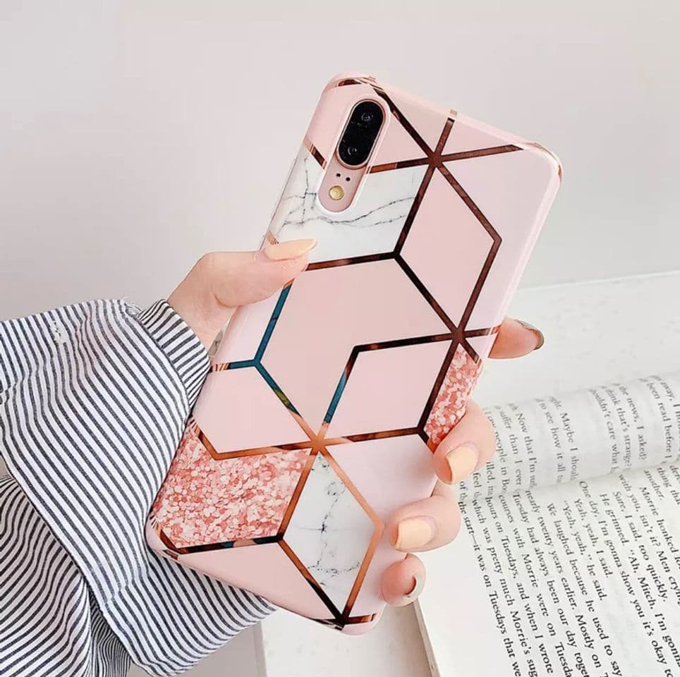 Fashion Funda de teléfono de mármol geométrica