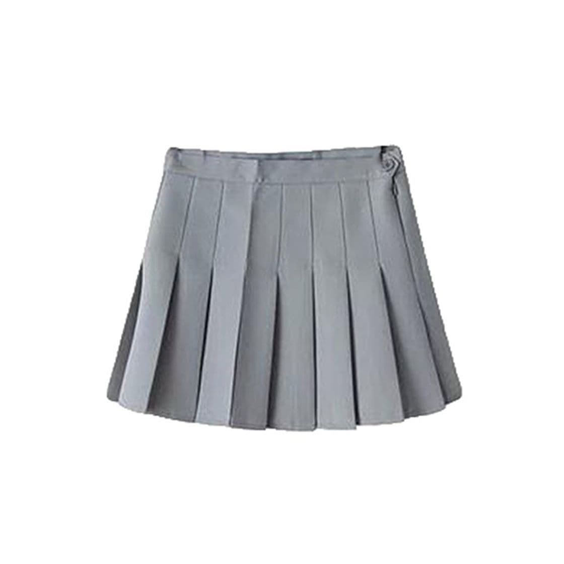 Fashion Yying Minifaldas Plisadas con Cintura Alta Mujeres Falda Escolar de Skater con niñas patín Gris XS