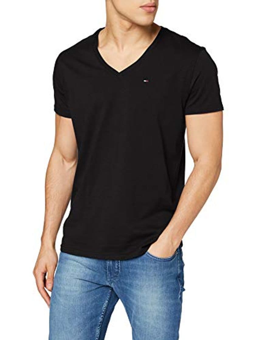 Fashion Tommy Hilfiger Original Jersey Camiseta, Negro