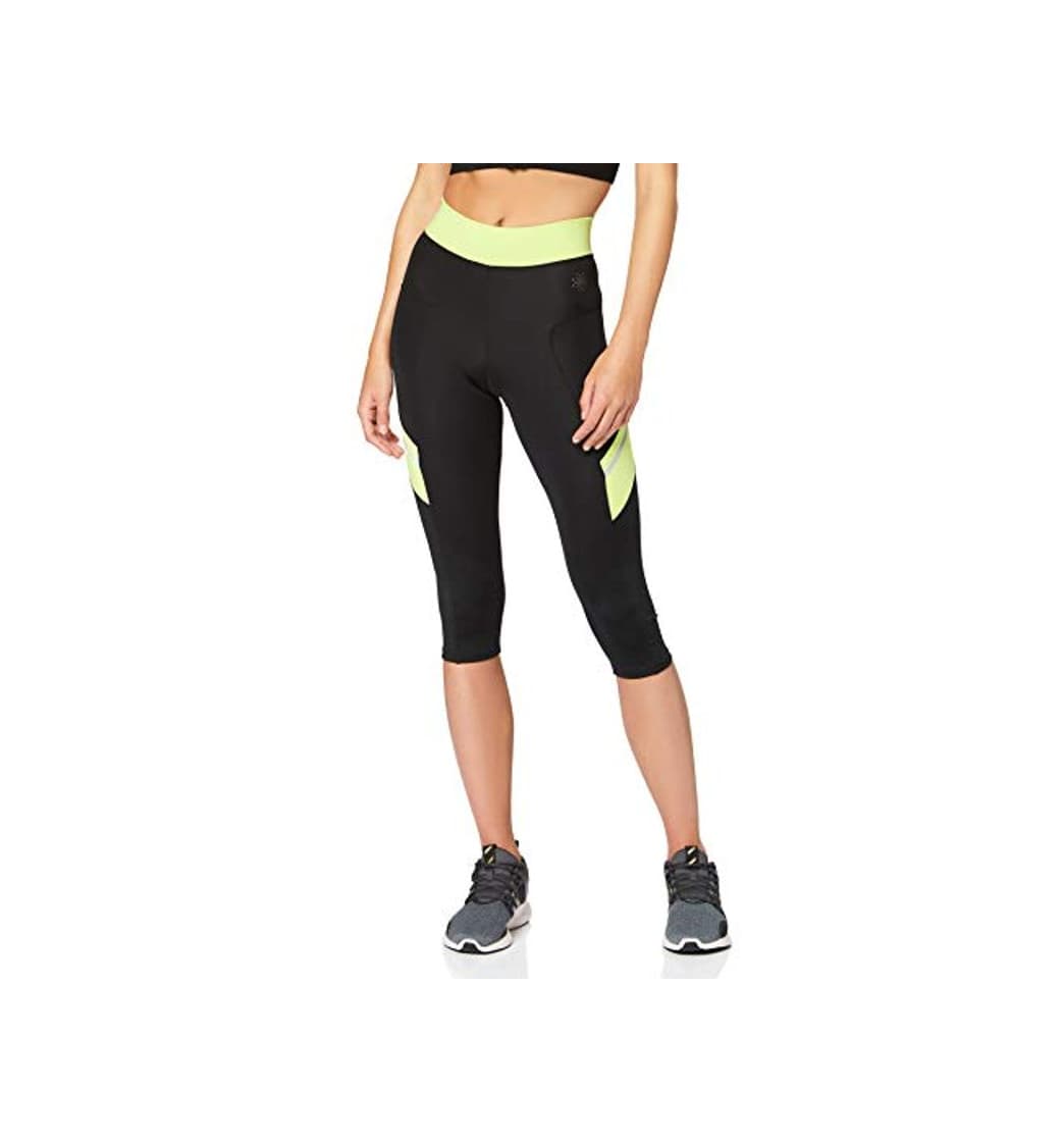 Fashion Marca Amazon - AURIQUE Contrast Panels BAL004, Mallas de entrenamiento Mujer, Multicolor