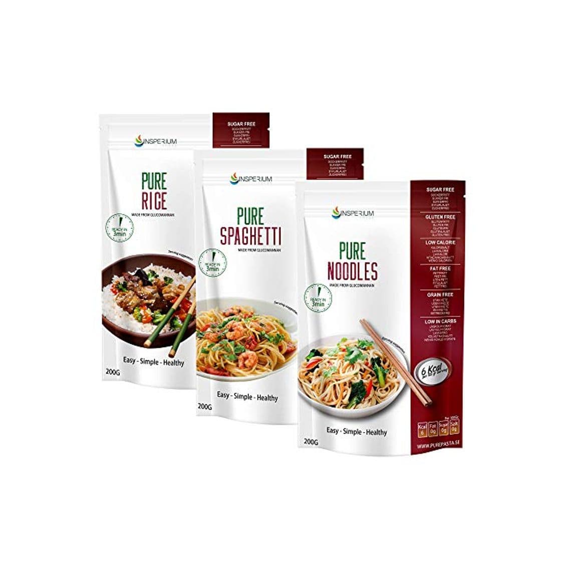 Producto PurePasta Konjac Sin Gluten Tallarines - Arroz - Espaguetis 10 Pack *