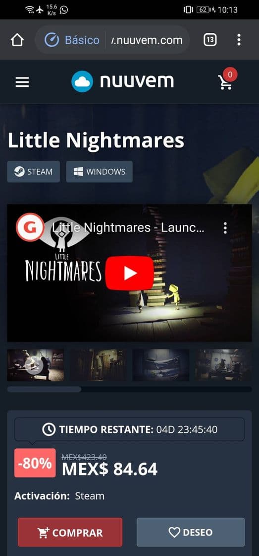 Videojuegos Little Nightmares a 76 con cupón INVIERNOGAMER